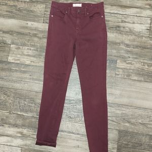 Madewell Maroon High Riser Skinny Jeans 25